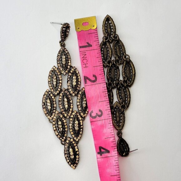 Rose Gold Long Chandelier Earrings - Picture 4 of 5